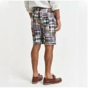 Siegfried Vintage Men's 11" Shorts NWT Madras Plaid Cargo Golf, Preppy, sz 38